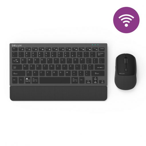 Delux K3300 black with mouse wifi