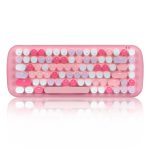 Perixx Periboard 734 Roze Mechanisch toetsenbord - Draadloos (Bluetooth) + Bedraad - Pink Candy - Oplaadbaar - Backlight - Red Switches - QWERTY/US - 75%